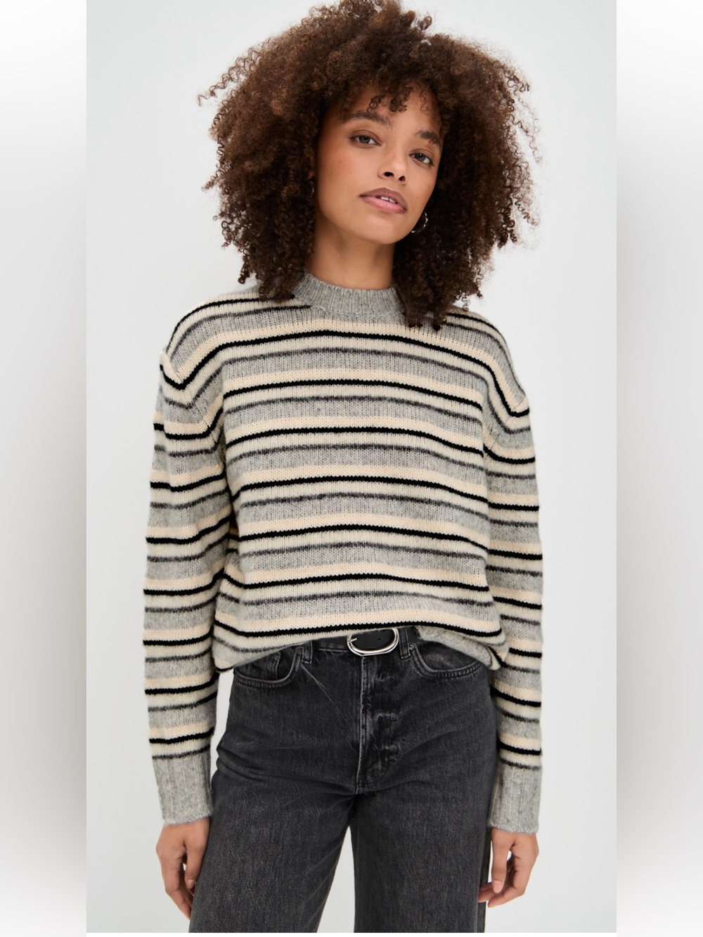 Pistola Hanna Striped Sweater Grey Cream Black Size M